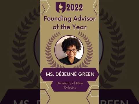 2022 Founding Advisor of the Year Ms. DéJeuné Green