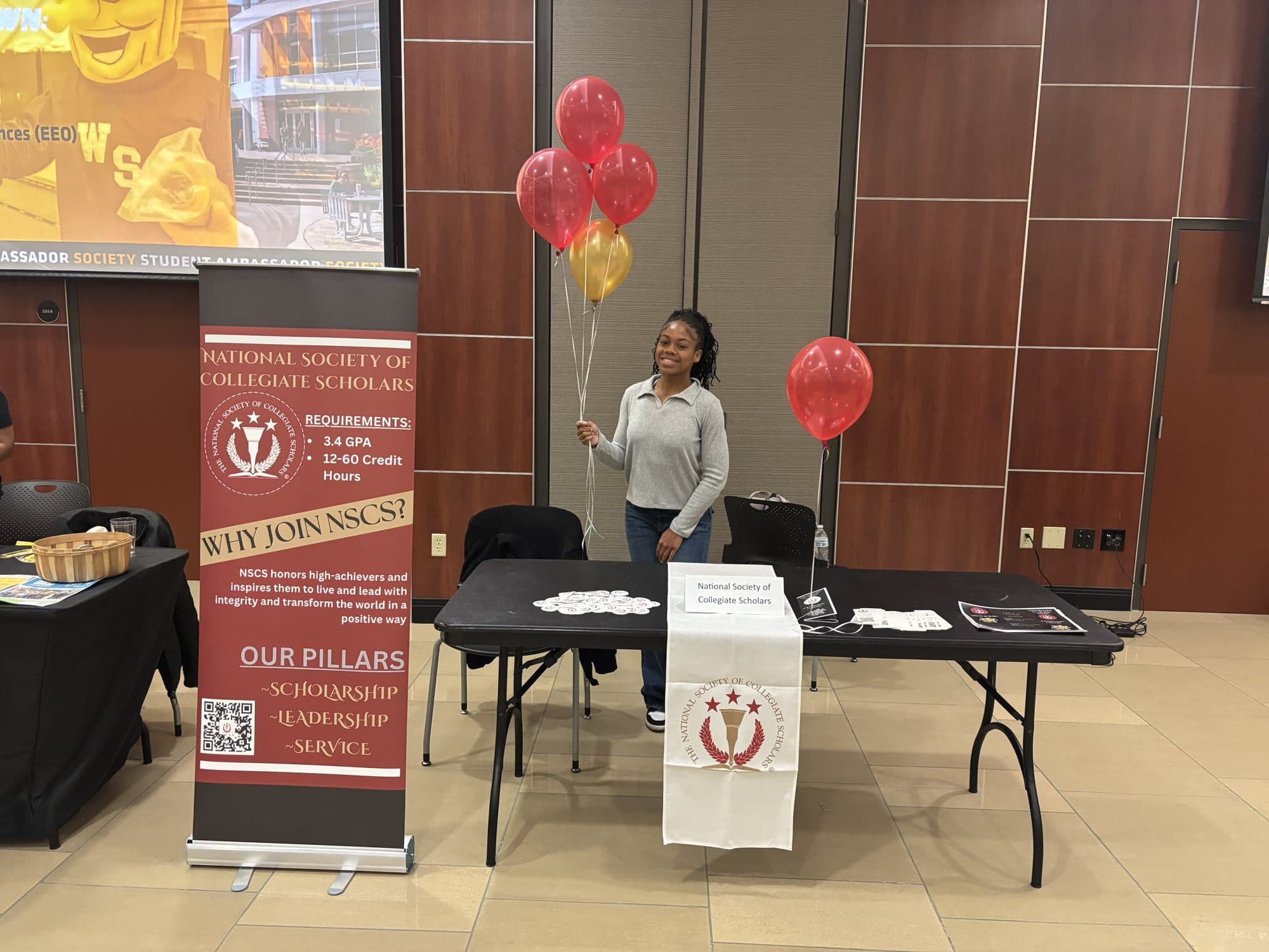 Wichita State University NSCS officer welcoming students